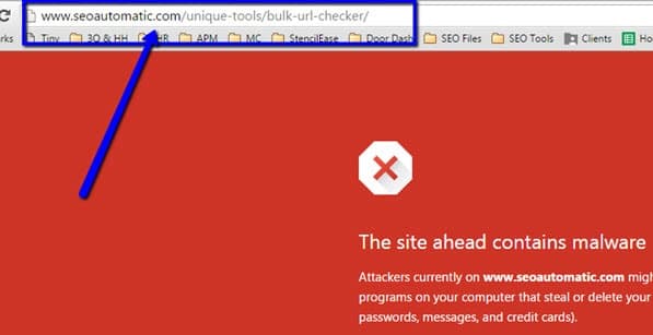 website hacked Google warning