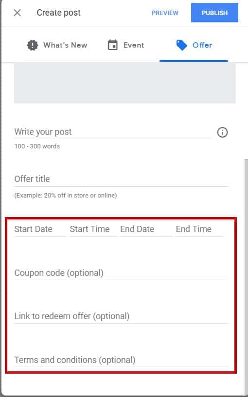 New Google Offer Box