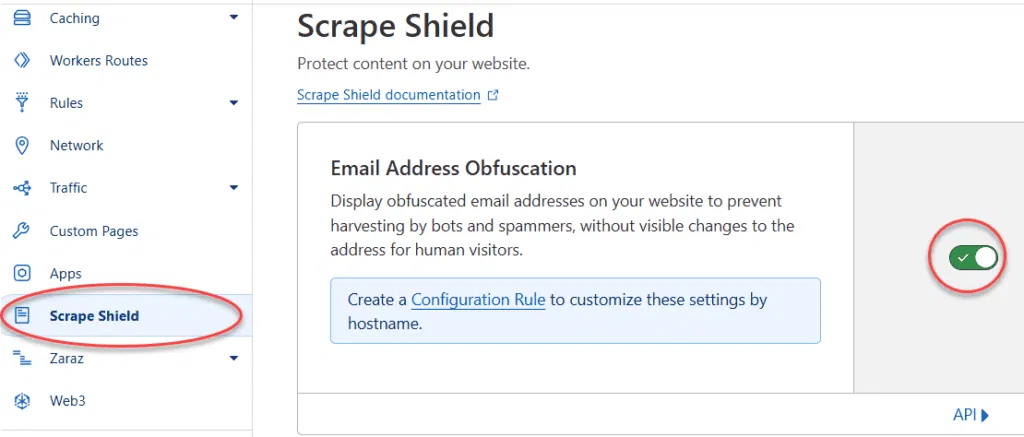 Turning off email obfuscation in Clouudflare