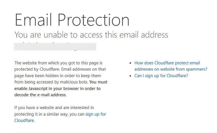 Cloudflare Email Protection