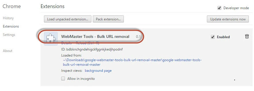 Chrome Extension to remove bulk URL's from Google SERPs