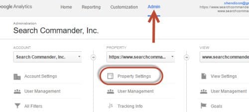 Analytics Admin is in the Center column