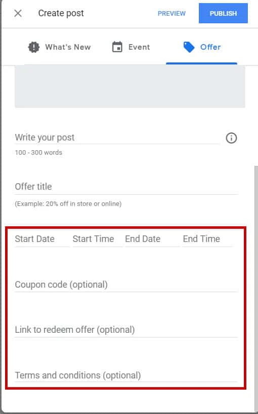 New Google Offer Box