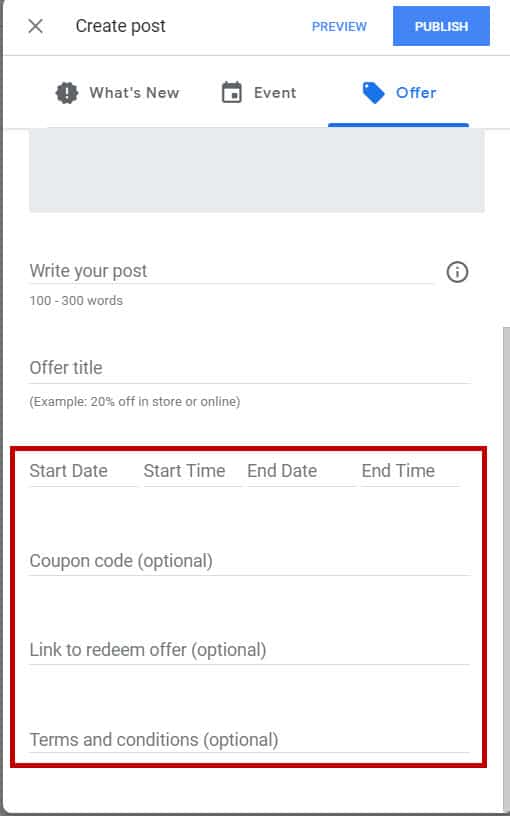 New Google Offer Box